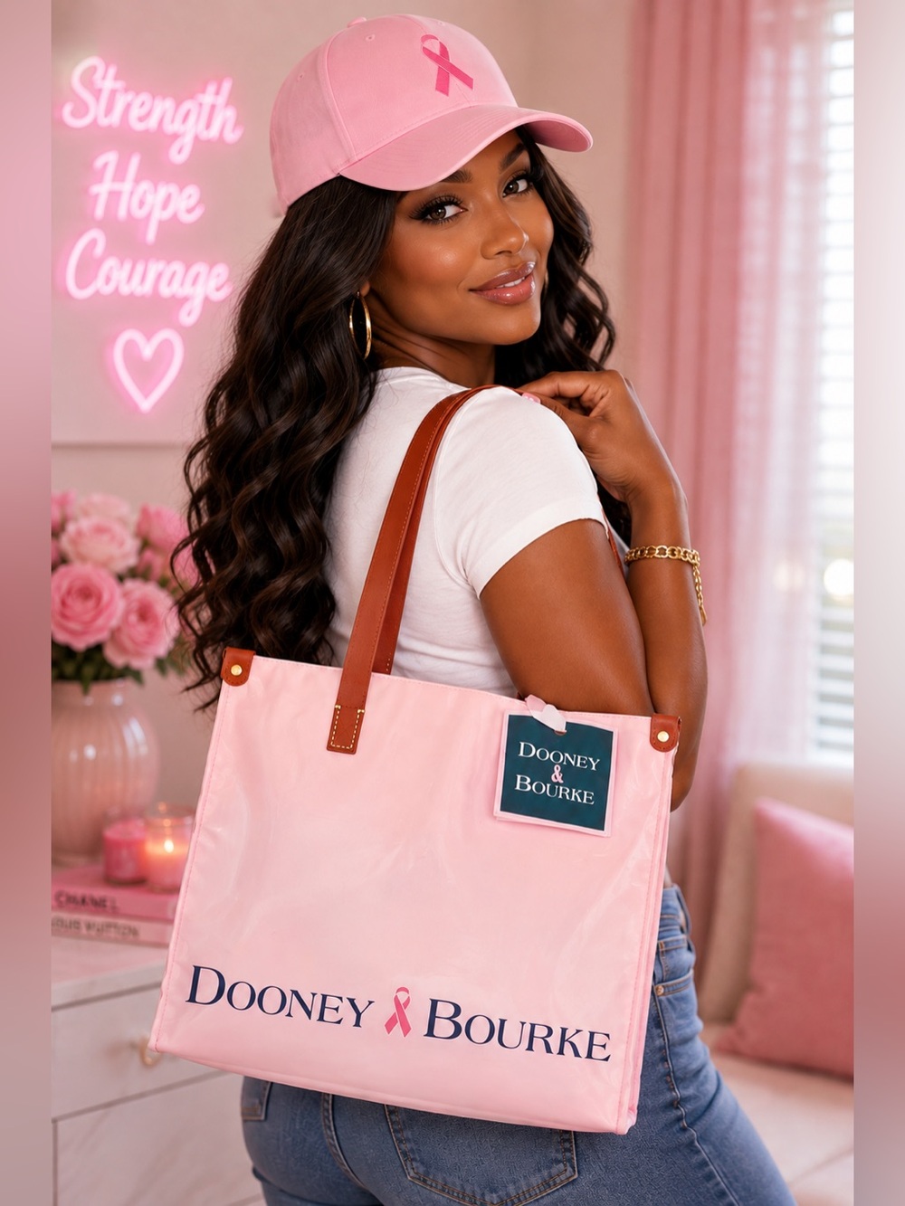 Dooney & Bourke Pink Tote Bag Breast Cancer Awareness